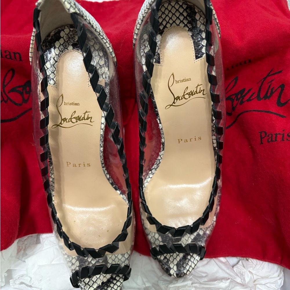 Christian Louboutin HARGARET 120 WATERSNAKE PRINTED/NAP - Picture 8 of 15
